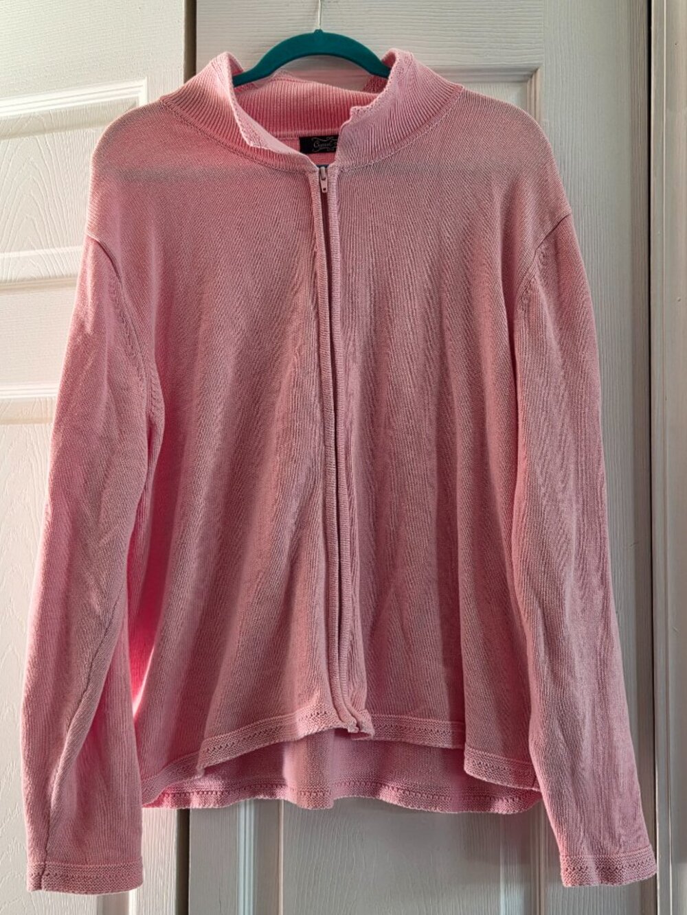Crystal Kobe, pink sweater, with zipper, 3x